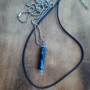 Unisex Stainless Steel Black Memorial Keepsake Cube Pendant Necklace